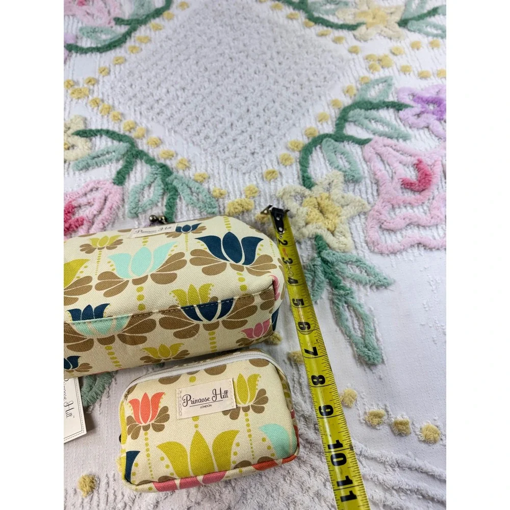 Primrose Hill London Floral Kiss Lock Cosmetic Bag and Zipper Pouch Set NWT